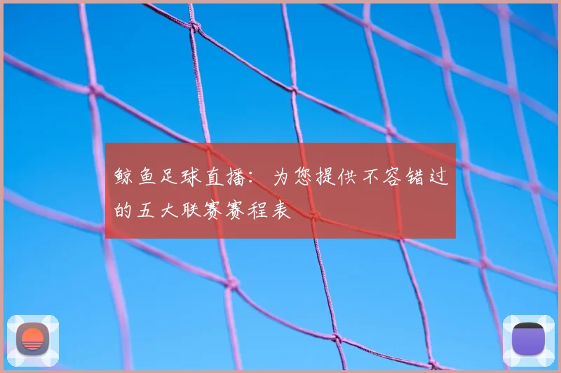 鲸鱼足球直播：为您提供不容错过的五大联赛赛程表